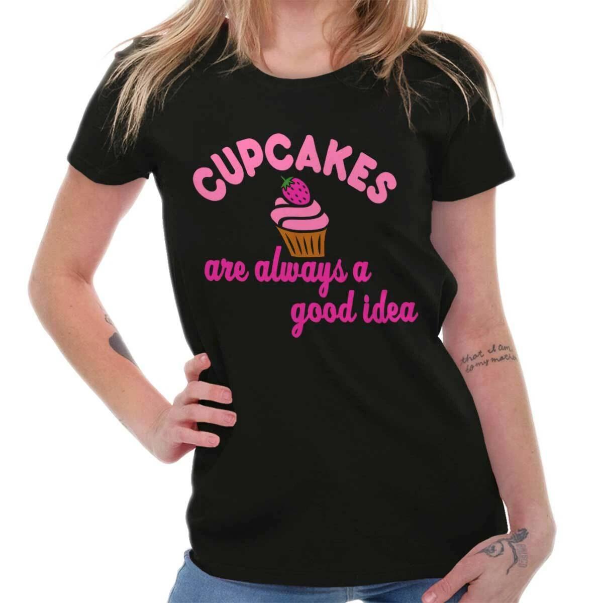 Baking Lover Cupcakes Are Always A Good Idea Womens Top Junior Graphic Tee XXL