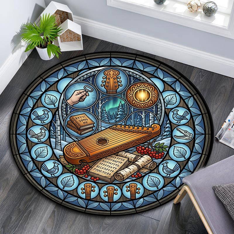 Music Nature Harmony Round Area Rug Under Office Chairs Bedroom Living Room Home Decor