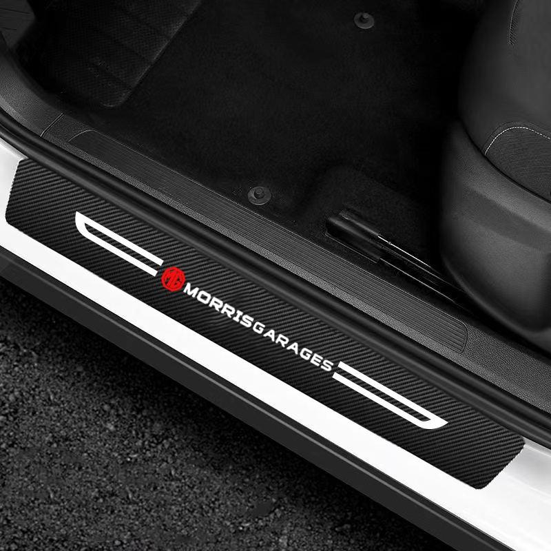 4Pcs Car Door Sill Protector Plate Threshold Stickers for Morris Garage MG Logo MG3 MG5 MG6 MG7 ZS GS GT TF ZR MG 3 5 6 7 EZS ES