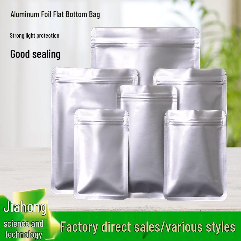 High-Grade Aluminum Foil Zip Lock Bags: Light-Proof, Self-Sealing Flat Bottom Packaging for Tea & Food 6x8 cm
