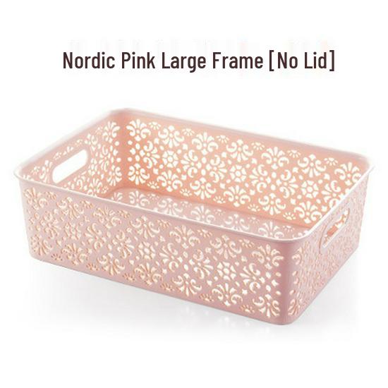 Hollow Desktop Underwear Storage Box with Lid - Plastic Drawer Organizer for Bras & Underwear