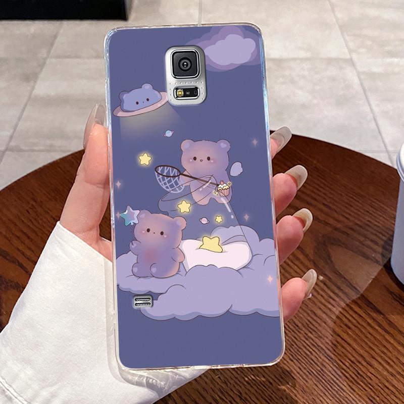 For Samsung Galaxy S5 SV GT-I9600 G900F S5 Neo Silicone Aesthetic Fashion Cute Cat Soft TPU Back Cover Transparent Phone Case