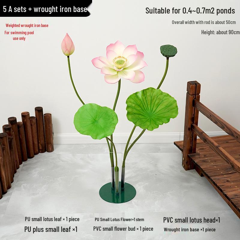 Artificial Lotus Leaf Pond Scenery Props with Stem for Stage and Landscape Photography