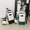 Backpack Simple Women's High-end Large-capacity Backpack Contrast New Casual Junior High School Student Schoolbag Student Travel