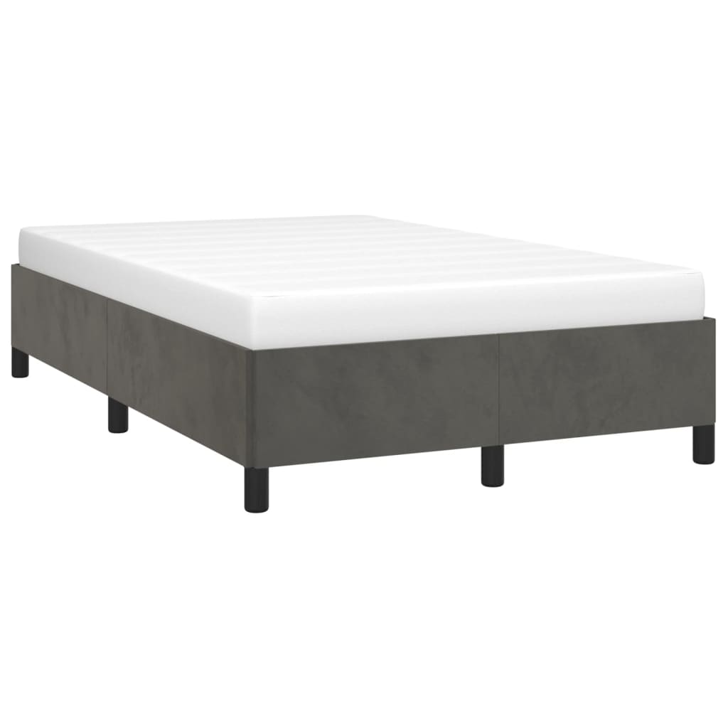 Bed Frame Without Mattress Dark Grey 120 X 190 Cm Velvet