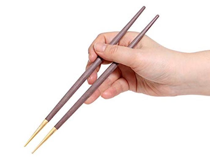 Cutipol GOA Brown Gold Chopsticks and Chopstick Rest Set G029BGB