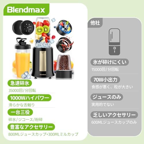 Blender Juicer [2026 Technologically Innovative Version! Multi-functional, Maximum 1000W High Power, 800ML Large Capacity] Coffee Grinder, Multi-funct