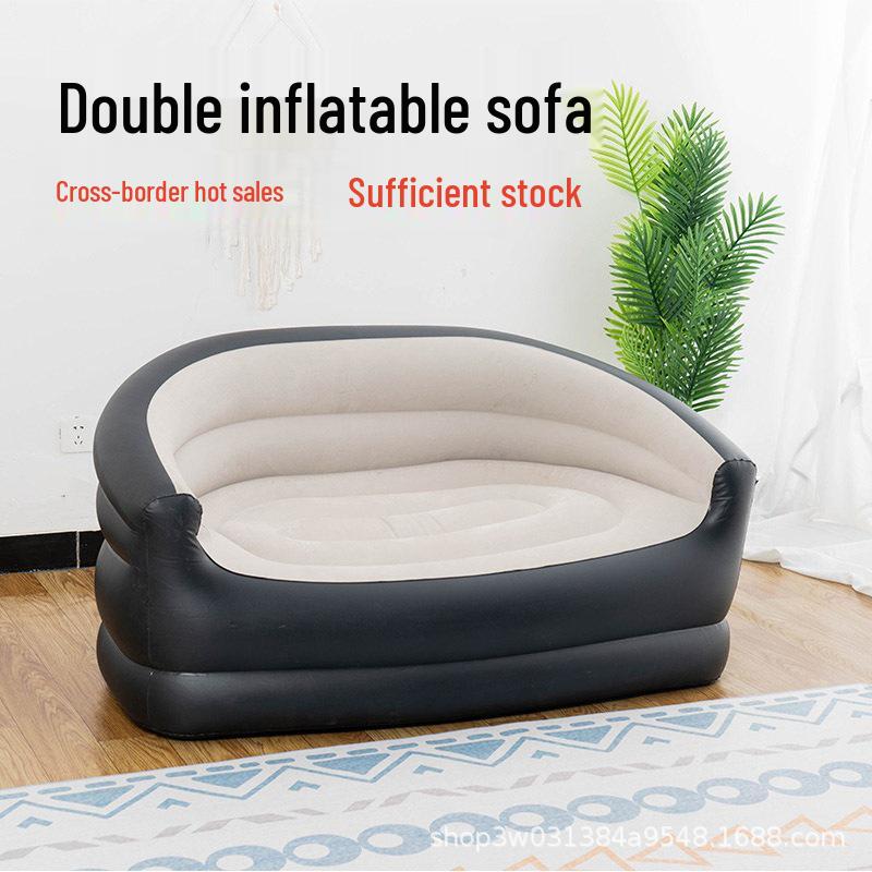 Beflocktes doppeltes aufblasbares Sofa - Vielseitige Liege für Zuhause, Büro, Strand oder Camping