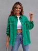Damen Jeansjacke in Unifarbe, mittellang, mit langen Ärmeln und Rissen - Europäischer und Amerikanischer Stil