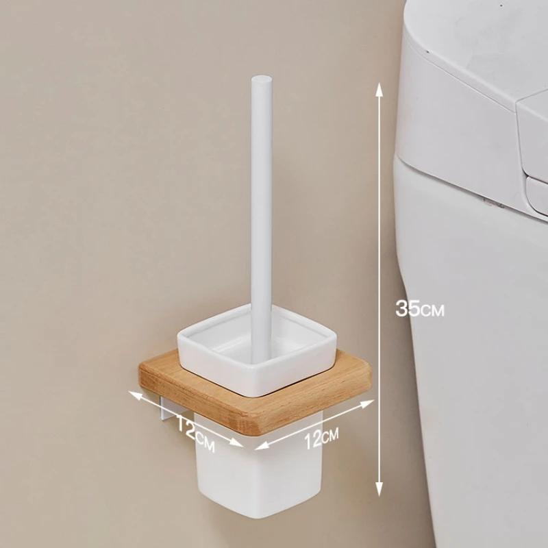 Beech Towel Rack No Punch Bathroom Shelf Toilet Wall Mounted Washroom Storage Organizer Bath Towel Holder Bathroom Accessories