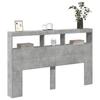 LED Headboard with Shelf Concrete Grey 160 x 17 x 102 cm