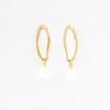 Fashion 18K Baroque Pearl Earrings Simple Geometric Titanium Steel Pearl Stud Earrings Women'S Premium Sense