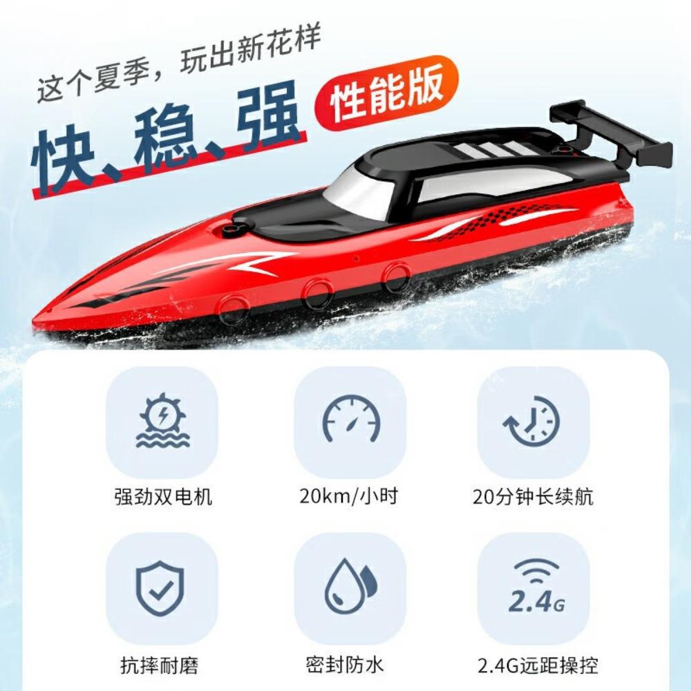 RC Battery Boat Ship 2.4Ghz High-Speed Remote Control Racing Ship Water Speed Boat Child Model Kids Boys Outdoor Pool Toys Gifts