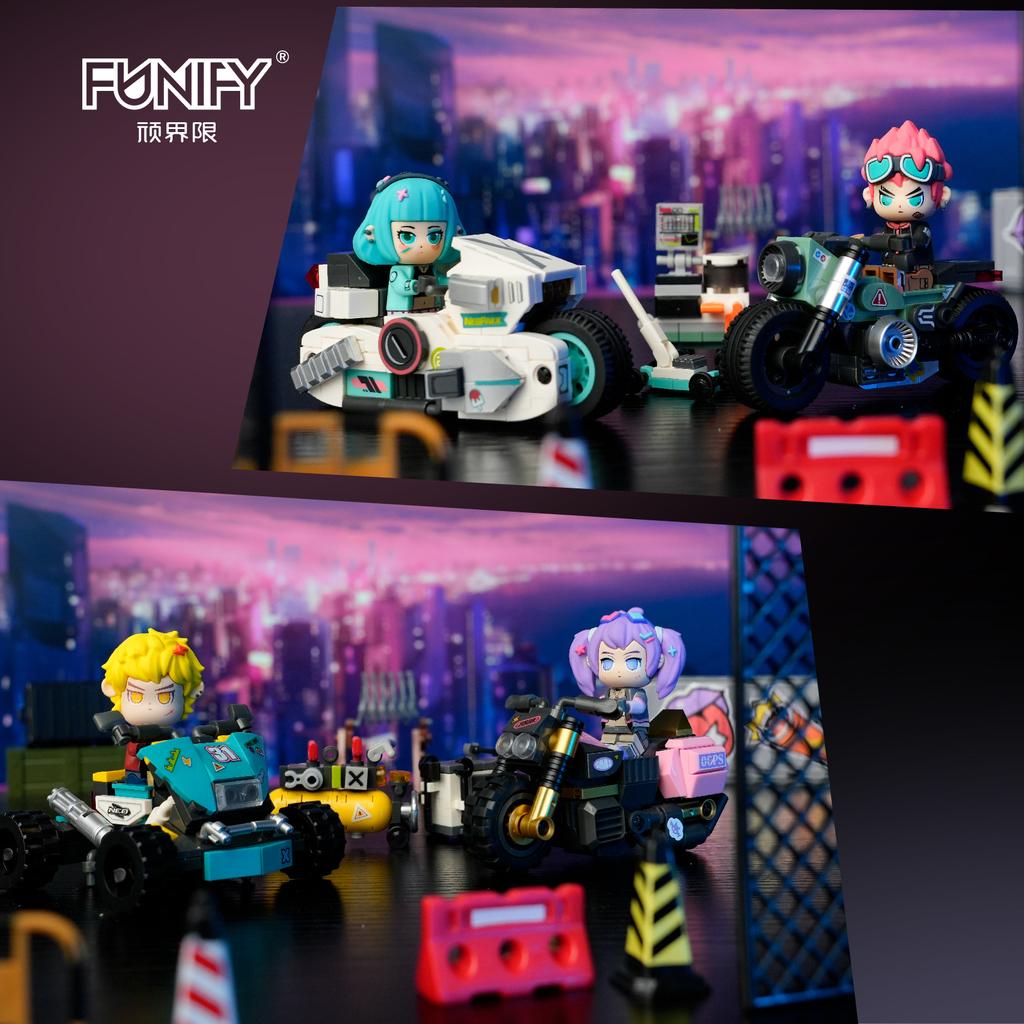 Stubborn Boundaries Ai Motorcycle Youth Tide Play Animation Figure Model Assembly Building Block Toy Ornament Birthday Gift