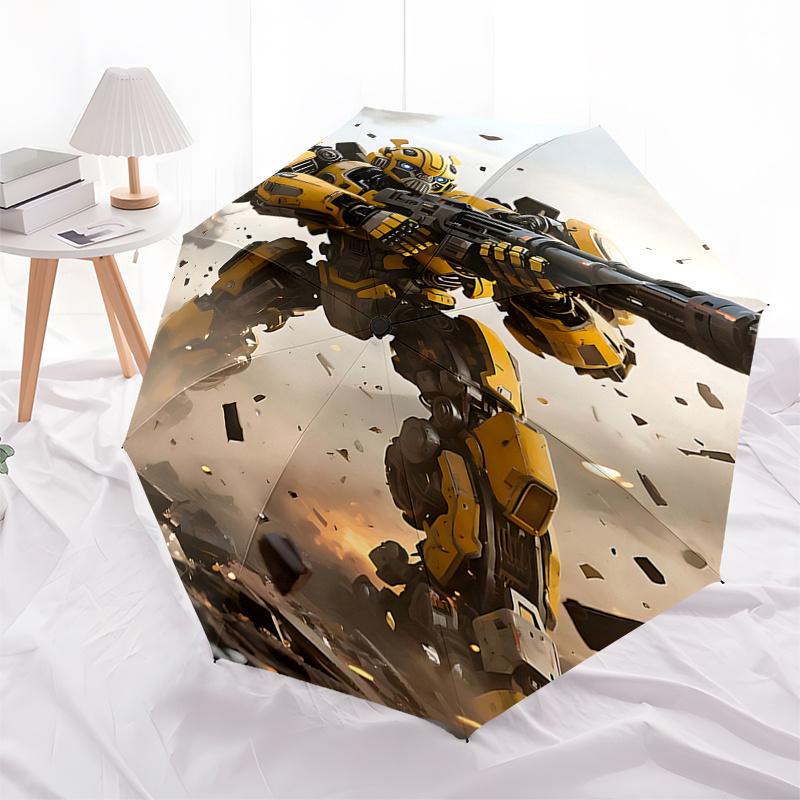Bumblebee Transformer Rain Umbrella - Automatic Opening/Closing, Foldable Design, 8-Rib Frame, Outdoor Umbrella, Ideal Gift for Fans and Tra