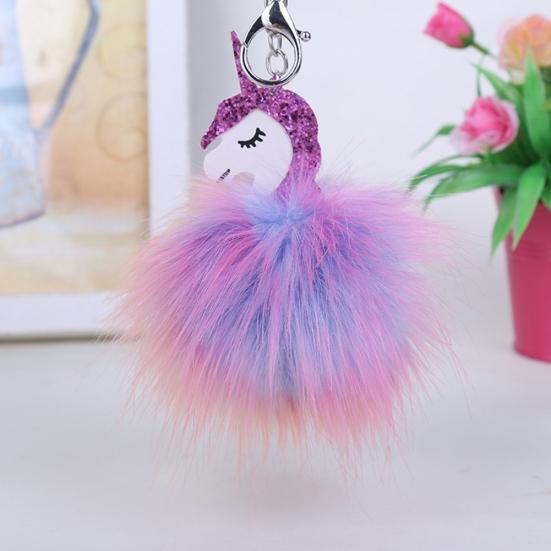 Nøkkelring Søt Pompom Pels Bil Nøkkelring Bag Anheng Nøkkelring