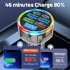 65W 6-Port Fast Car Charger with Voltage Display - QC3.0 & Dual PD Ports - Colorful LED for 12-24V Vehicles