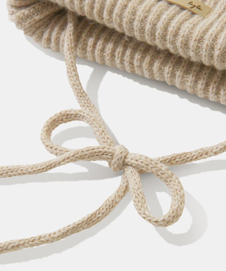 DIAMOND LAYLA Baby Alpaca&Ramswool Comfort String Beanie B1 Nude Beige