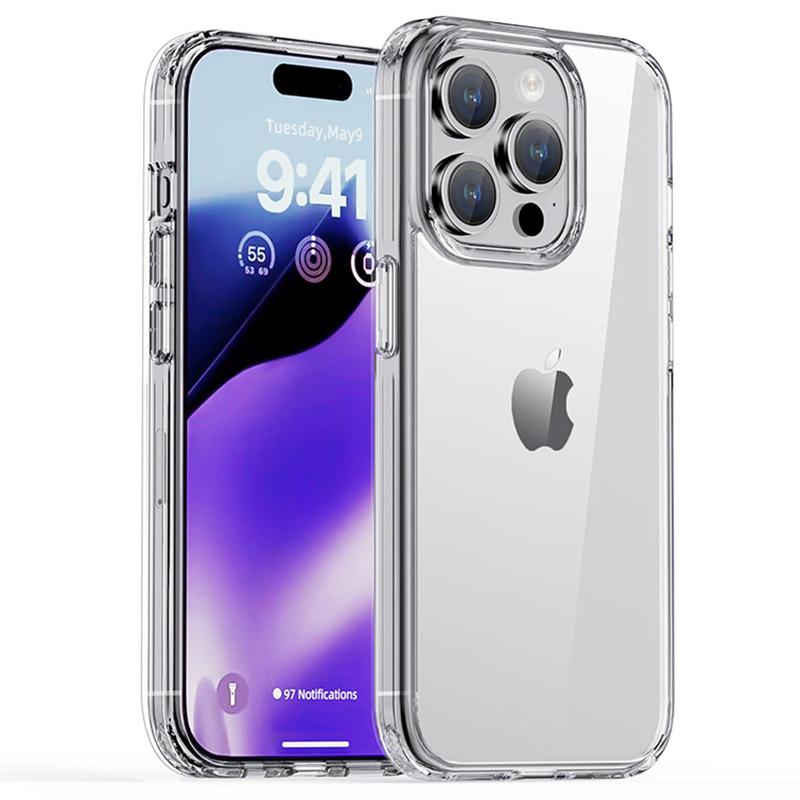 

IPAKY Drop-proof Case for iPhone 15 Pro,TPU Frame PC Back Transparent Phone Cover Transparent