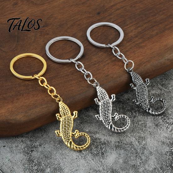 Zinc Alloy Key Holders Metal Crocodile Keychain for Backpack, Simulated Animal Car Decorative Purse Accessories Ring, Pendant Backpacks and