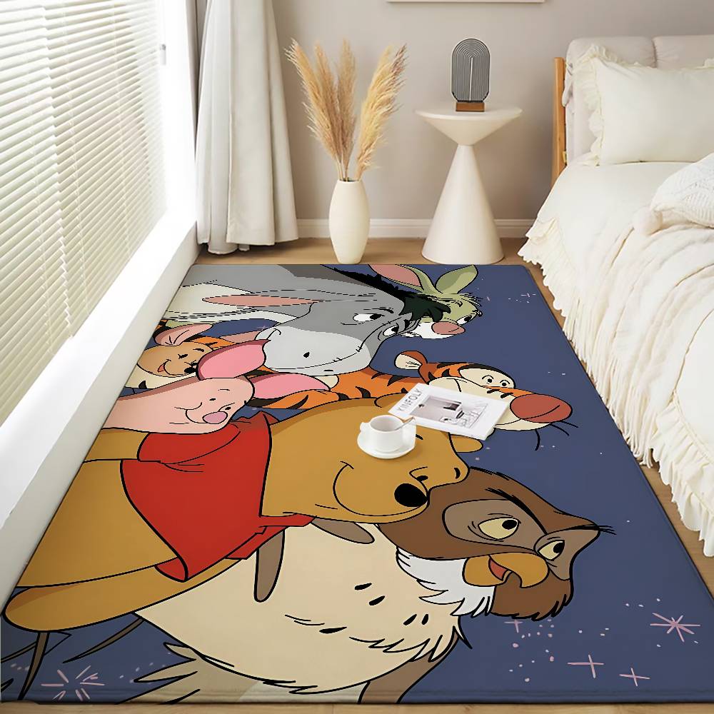 Cute W-Winnies-the-Poohs Floor Mats Home Laundry Rug Carpet For Living Room Decor Lounge Area Anti-slip Foot Mat Entrance
