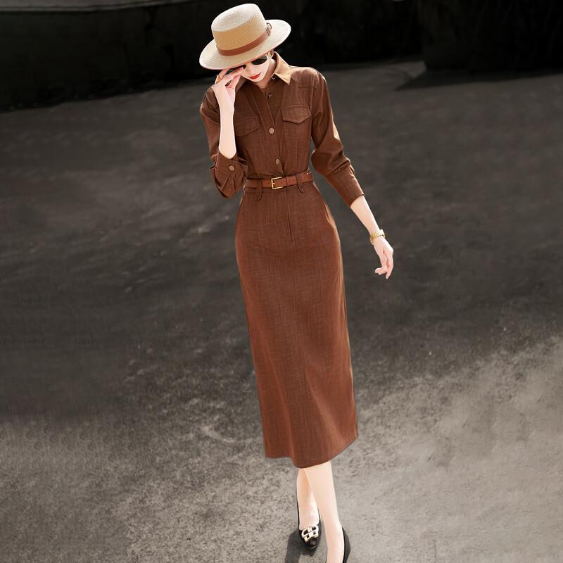 Lansere Elegant Long Sleeve Shirt Dress XL