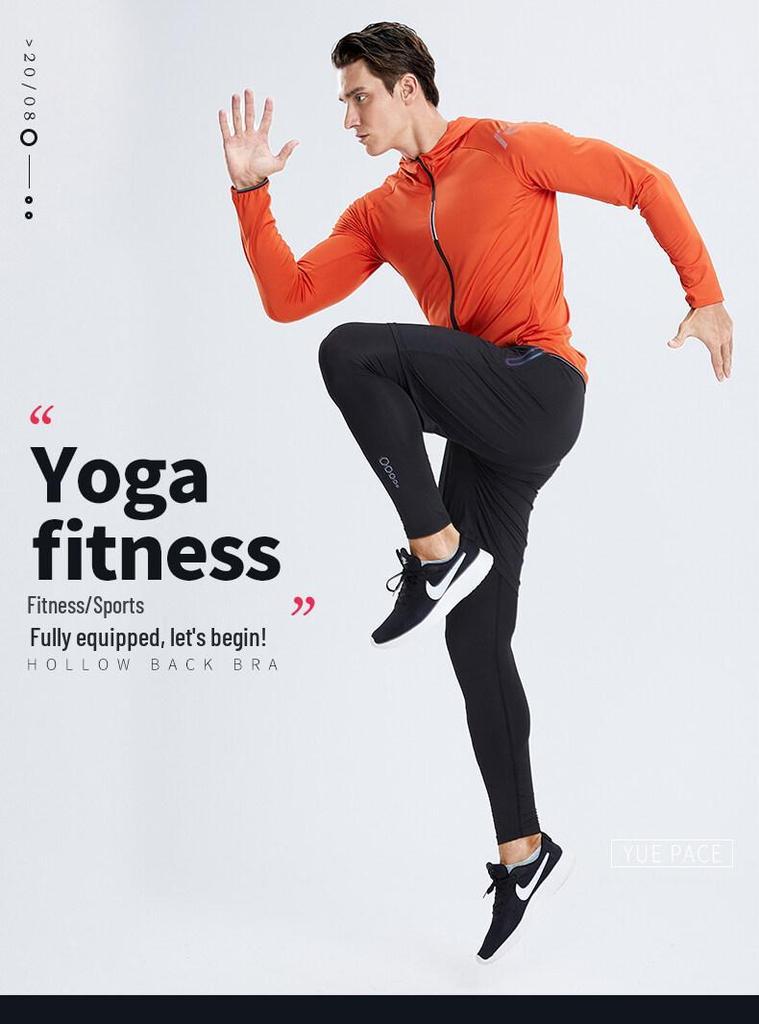 Men's Breathable Fitness Clothing Set - Tight-fitting, Sweat-wicking Training Gear for Running and Gym (Spring & Autumn).
