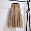 Women Swing Tulle Skirts Woman Elegant Pleated Tutu High Waist Solid Color Skirt Female Clothes