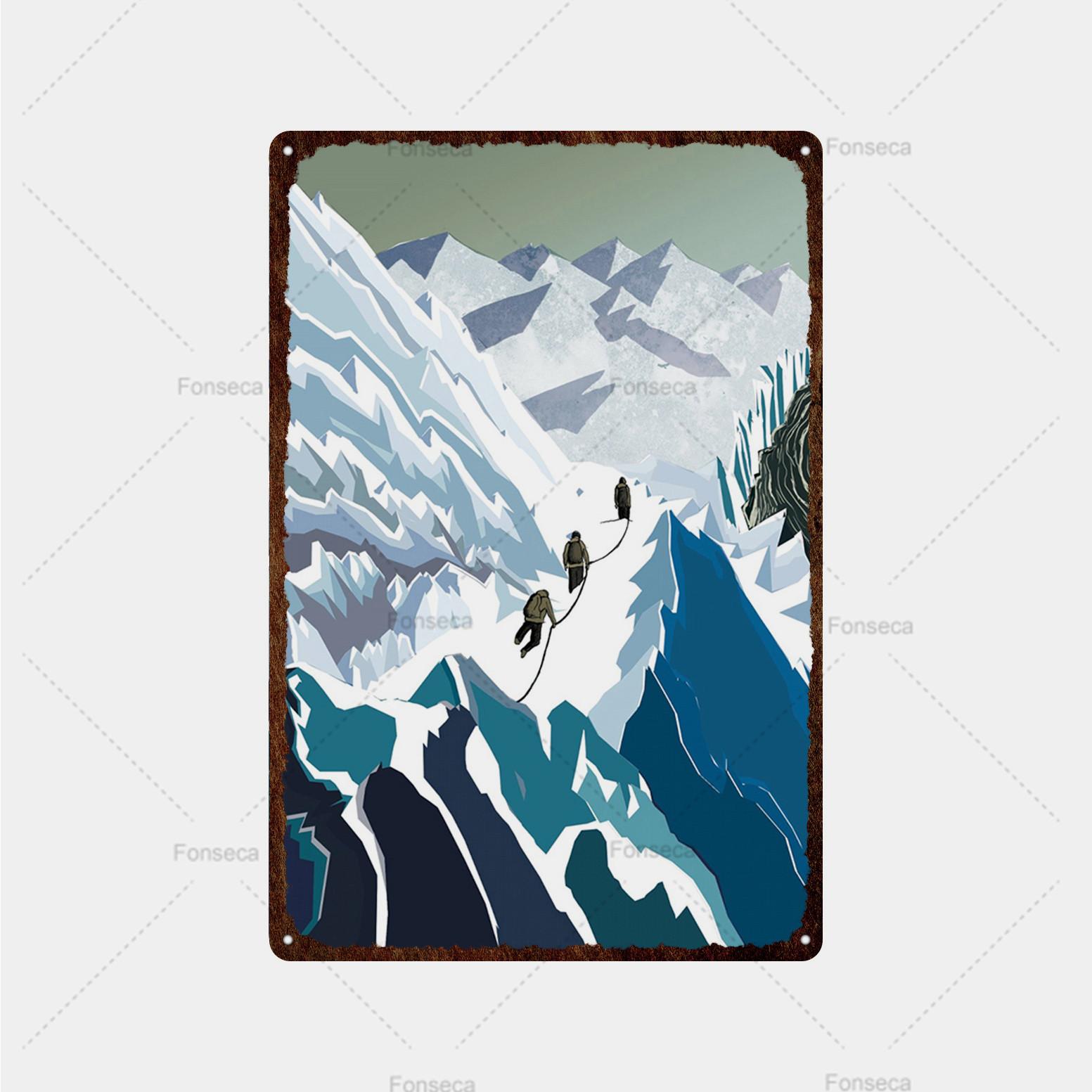 

Лыжный ориентир пейзаж металлическая вывеска винтажная жестяная вывеска металлический винтажный бар винтажное украшение стены бар клуб металлический плакат 20x30cm