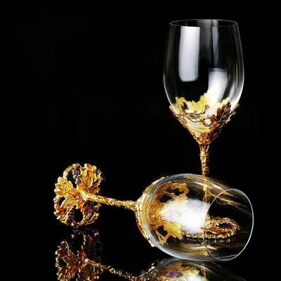 Kristal Cam Kadeh Gözlük Altın Üzüm Emaye Cam kırmızı şarap bardağı Gözlük Şampanya Şarap Bardağı Viski Bardağı Bardak Vintage