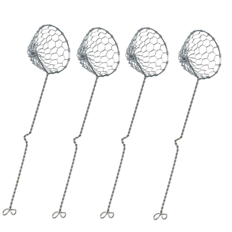 Pack of 6 High Quality Handmade Nonrust Steel Strainers Textured Grip and Hook Efficient Cooking Tasks