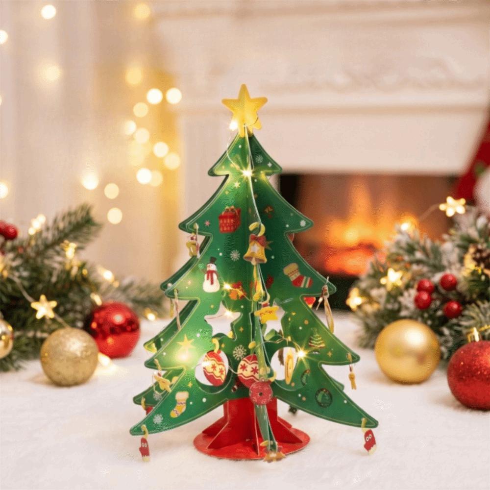 LED Christmas Tree DIY Craft Kit Colorful Desktop Christmas Ornament Tabletop Xmas Tree Christmas