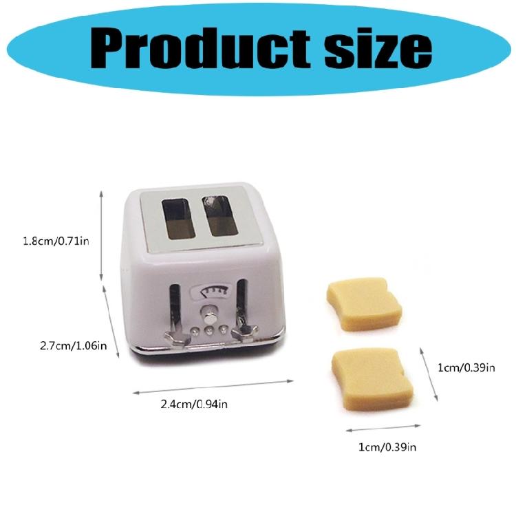 Kids Safe Miniature Toaster with Sliced Bread Doll House Kitchen Essential 1/12 Scale Realistic Doll House Building Kits