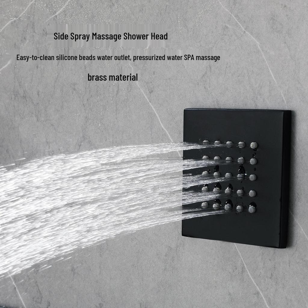 Wall-Mounted Thermostatic LED Shower Set with Digital Display and All-Copper Fixtures