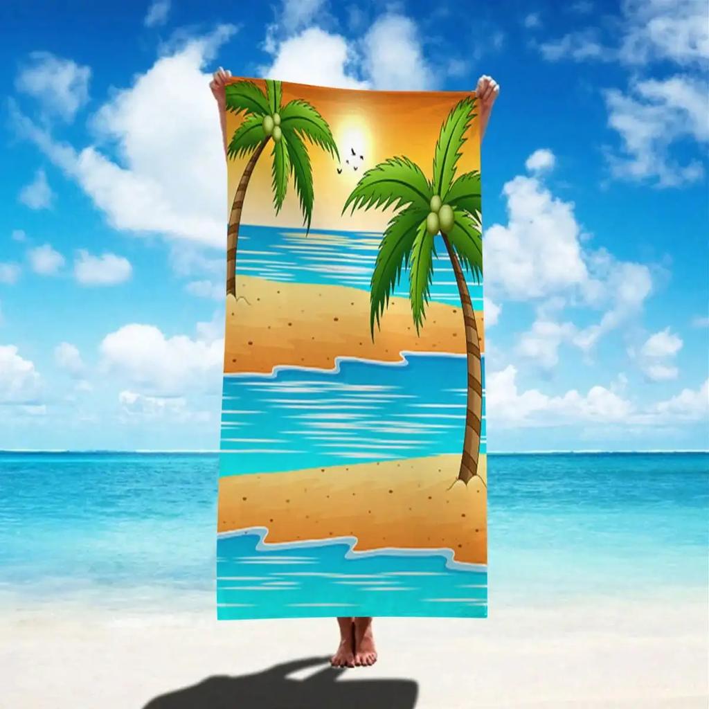 1pc Style Blue Mandalay Pattern Beach Towel,Ultra-Fine Fiber Beach Blanket,Highly Absorbent Bath Towel,Suitable For Summer