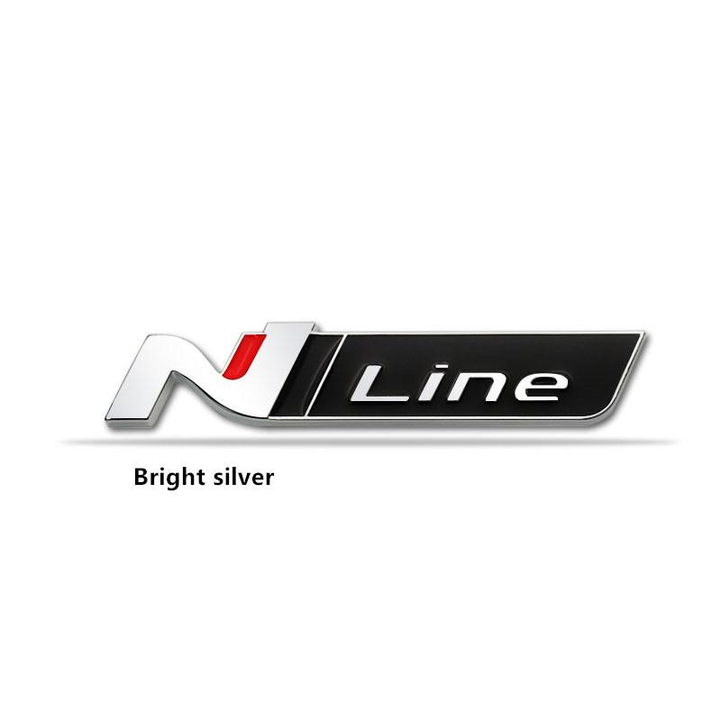 3d Metal Chrome Black Red Nline N Line Logo Car Grill Emblem Trunk Badge N Line Decal Sticker Accessories