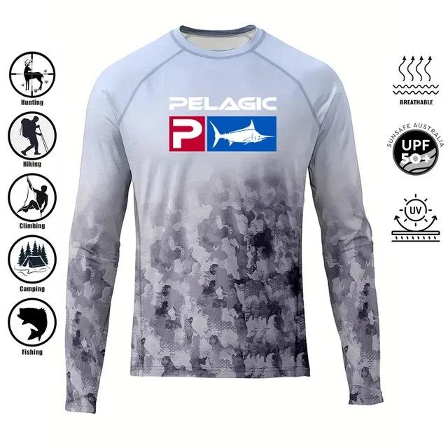 Pelagic Fishing Suit Outdoor Men s Summer Sunscreen Fishing Shirt Long Sleeve T-Shirt Quick Drying Breathable Fishing Shirt XXS
