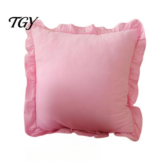 Federe Comode in Cotone Copricuscino Ruffle, Custodia a Quadri con Bordo Arricciato, Copricuscini da Divano 18x18 Pollici 20x12 Decorativi per Farmhouse