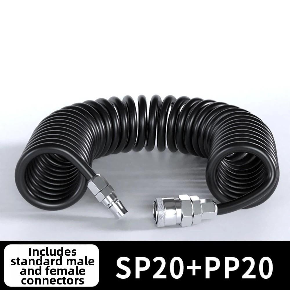 8*5mm PU Recoil Air Hose SP20-PP20 Quick Connect Fittings Pneumatic Spiral Hose Air Compressor