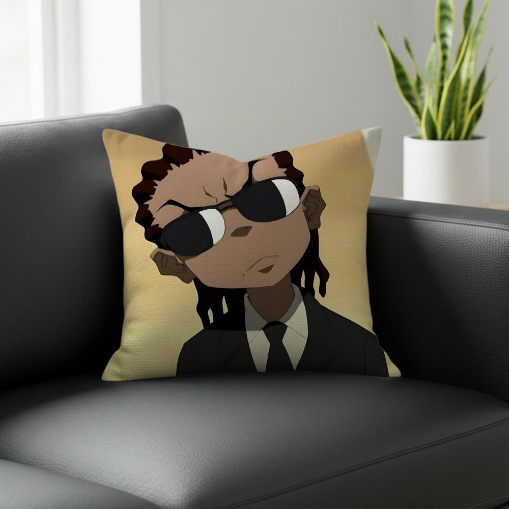 Cartoon The Boondocks Cushion Cover Natural Linen Pillowcase Set AllinOne Decor for Sofa Bedroom  Chair