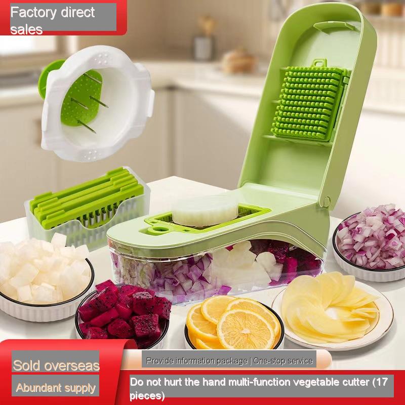 Kitchen Vegetable Chopper Multifunctional Household Vegetable Chopper Potato Slicer Salad Dicer Grinder Handle Type Food Pulveri