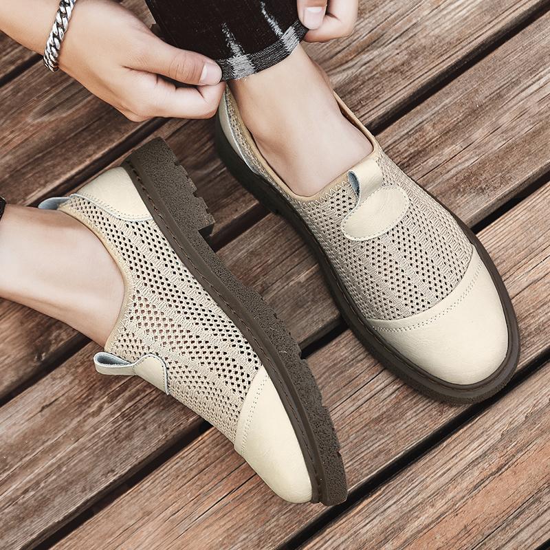 Casual Shoes Summer Outdoor Mesh Sneakers Men Trainers Non-slip Climbing Hiking Shoe Breathable Wear Resistant Thick Soled Shoes