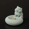Blue Sandstone Cat Incense Insert Tea Pet Incense Seat Living Room Indoor Line Incense Sandalwood Tea Ceremony Desktop Ornament