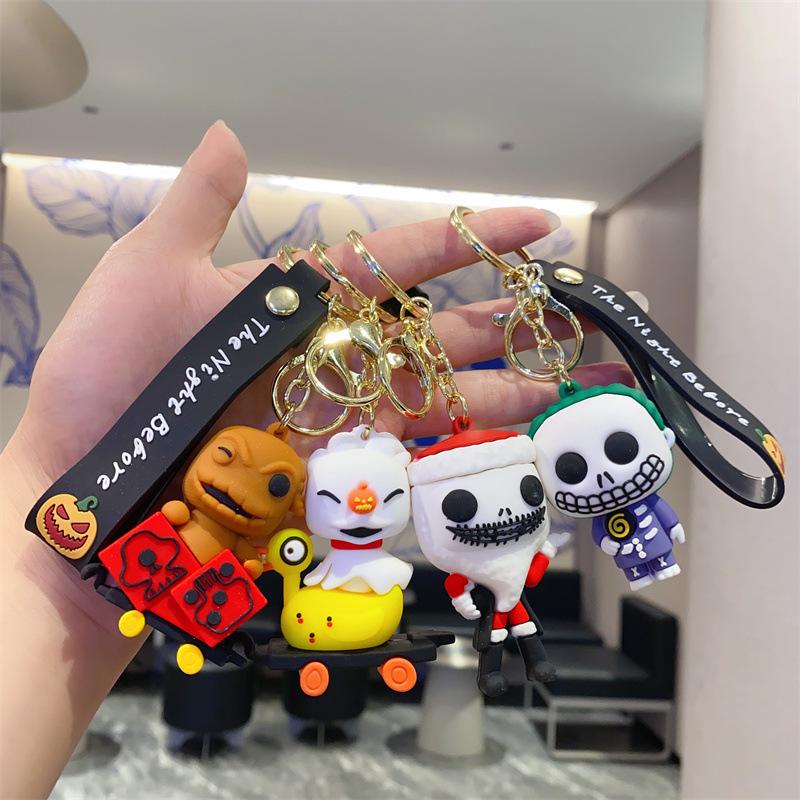 Creative Christmas Horror Night Cartoon Keychain Bag Pendant Children's Toy Doll Machine Car Pendant