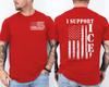 I Stand With ICE Pro ICE Trump Support Patriotic Republican US Flag 2 Sided Tee Unisex T-Shirt