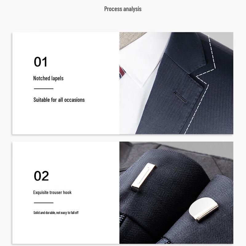 Hodo Men's Slim Fit Business Suit Set (Jacket & Trousers)