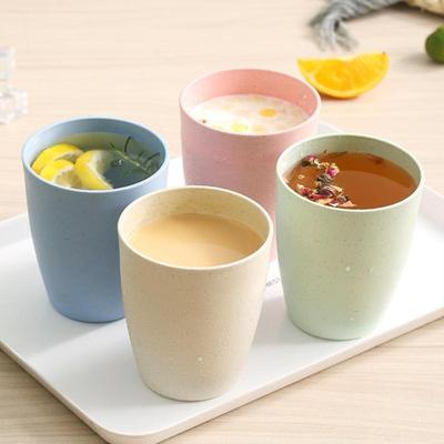 12PCS Wheat Straw Cup Plastic Mouthwash Water Cup Brushing Cup Potable Drinking Travel Cup For Kids Adults