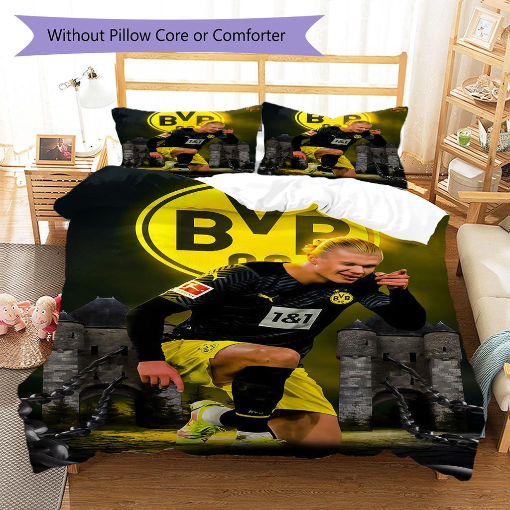 Erling Haaland Force Bedding Quilt Set Quilt Cover Pillowcase Home Decoration Birthday Gift (1 * Duvet Cover + 2 * Pillowcase, Without Core)