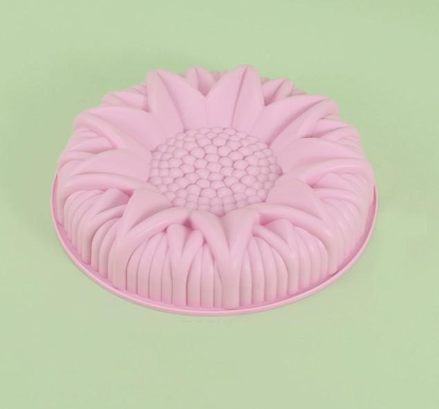 

Велика силіконова форма для тортів Десертні форми Великі форми для кондитерських виробів у формі соняшника рожевий