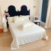 4Pcs Korean Princess Style Flowers Lace Ruffles Bedding Set Queen King Duvet Cover Bed Skirt/Bed Sheet/Fitted Sheet Pillowcase